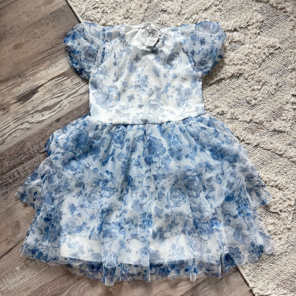 Haute Hippie Blue and White Floral Formal Kids Dress 7